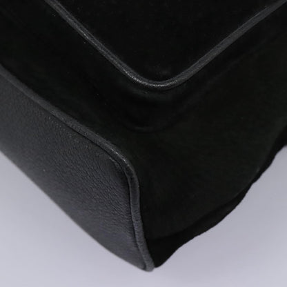 Gucci Vintage Bamboo Backpack Suede, BLACK, SUEDE, Backpack