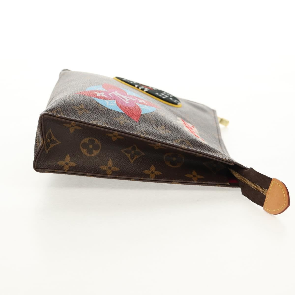 Louis Vuitton Toiletry Pouch Limited Edition Patches Monogram Canvas, BROWN, CANVAS, Clutche & pouche