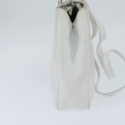 Salvatore Ferragamo Gancini handbag Leather, WHITE, LEATHER, Handbag