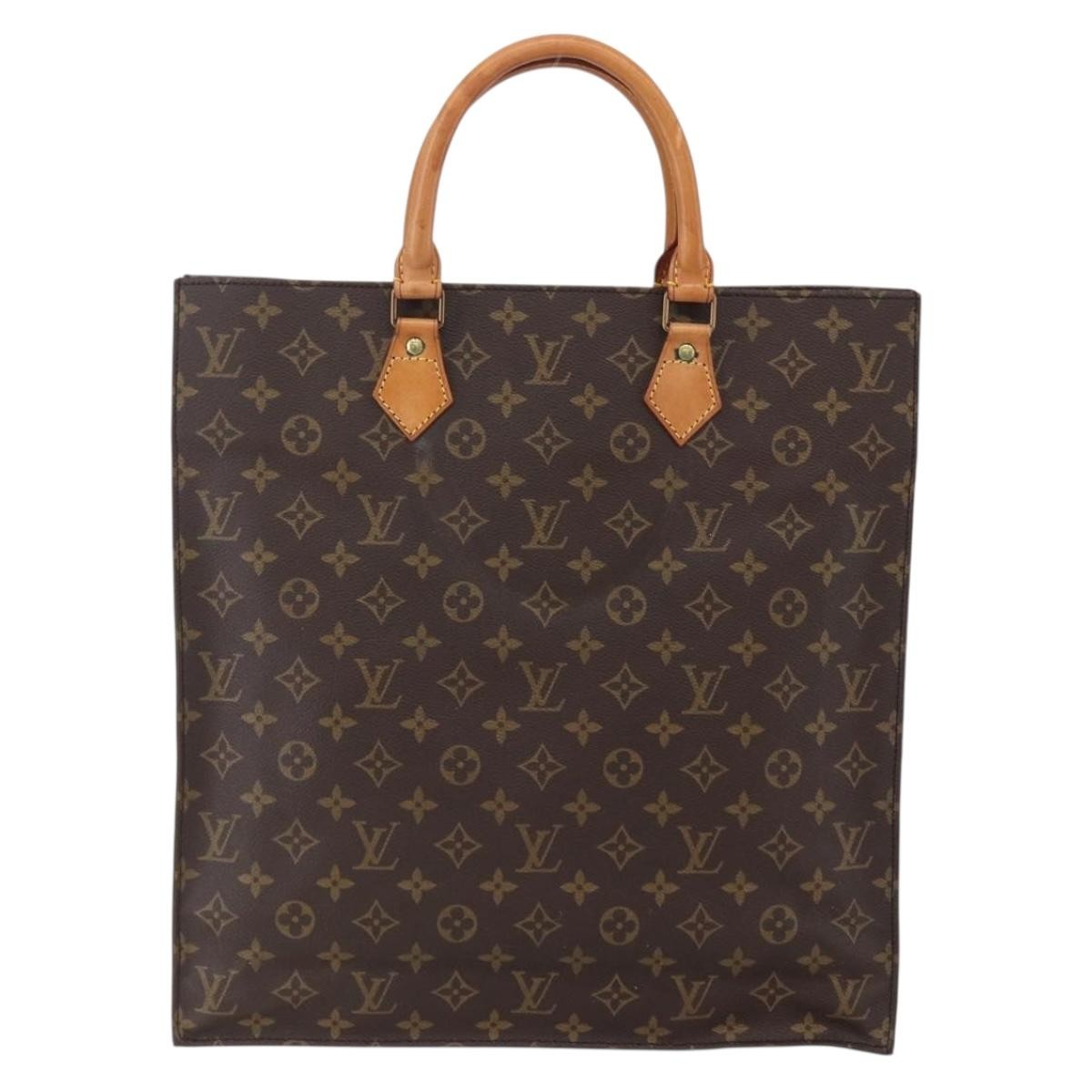 Louis Vuitton Sac Plat Bag Monogram Canvas, BROWN, CANVAS, Tote bag