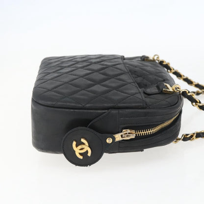 Chanel Vintage Camera Bag Quilted Leather, BLACK, LEATHER, Shoulder bag
