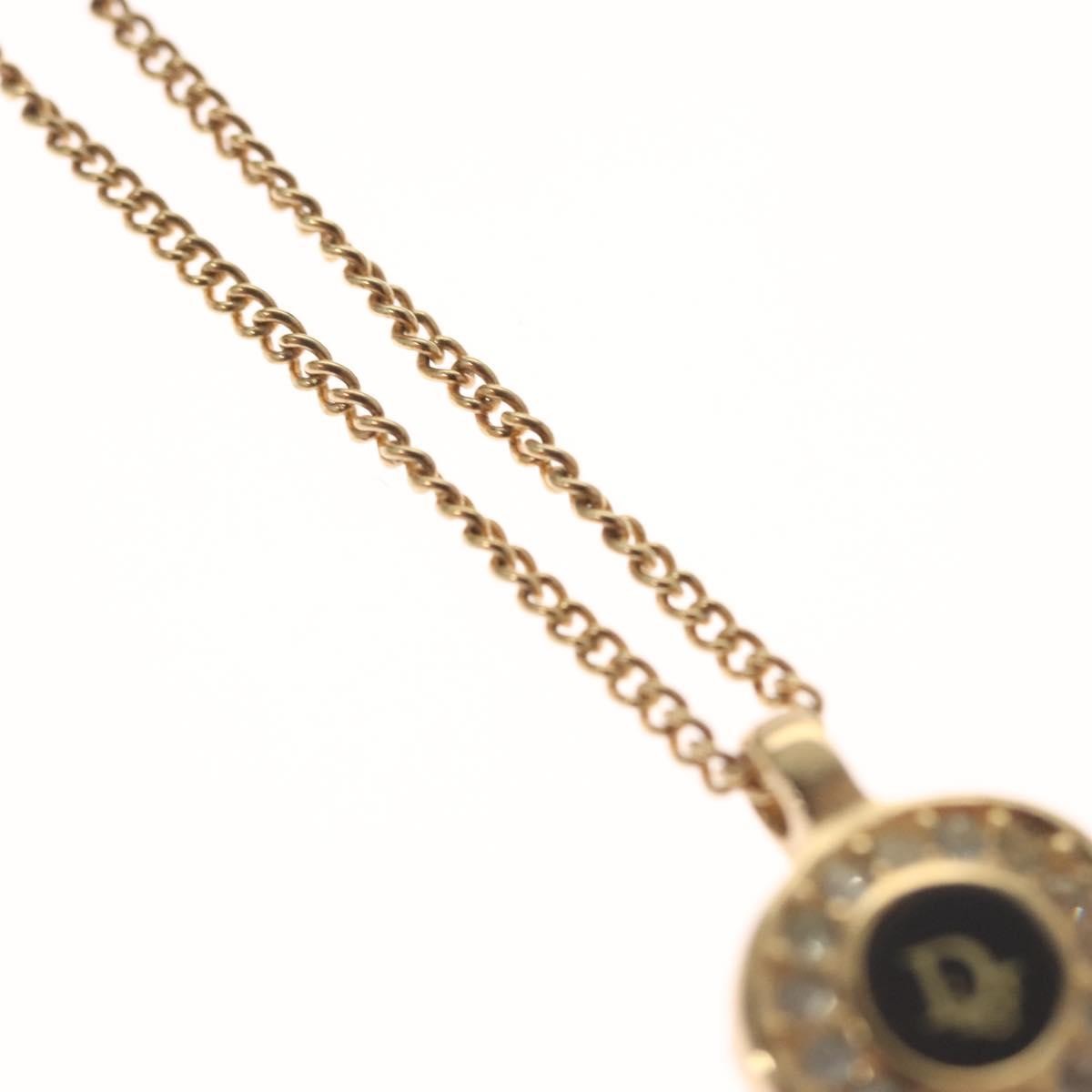 Christian Dior Logo Heart Pendant Necklace Metal, GOLD, METAL, Necklace