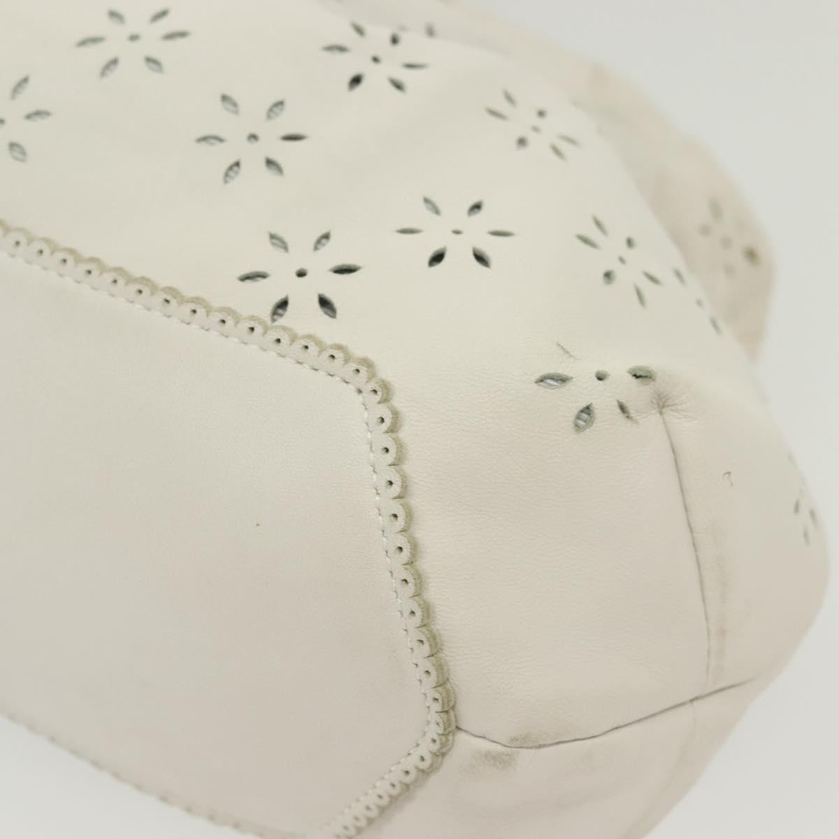 Salvatore Ferragamo Gancini handbag Leather, WHITE, LEATHER, Handbag