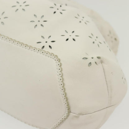 Salvatore Ferragamo Gancini handbag Leather, WHITE, LEATHER, Handbag