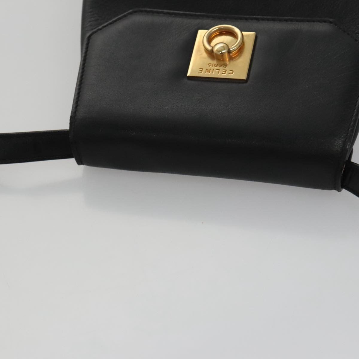 Celine Shoulder Bag Leather, BLACK, LEATHER, Shoulder bag