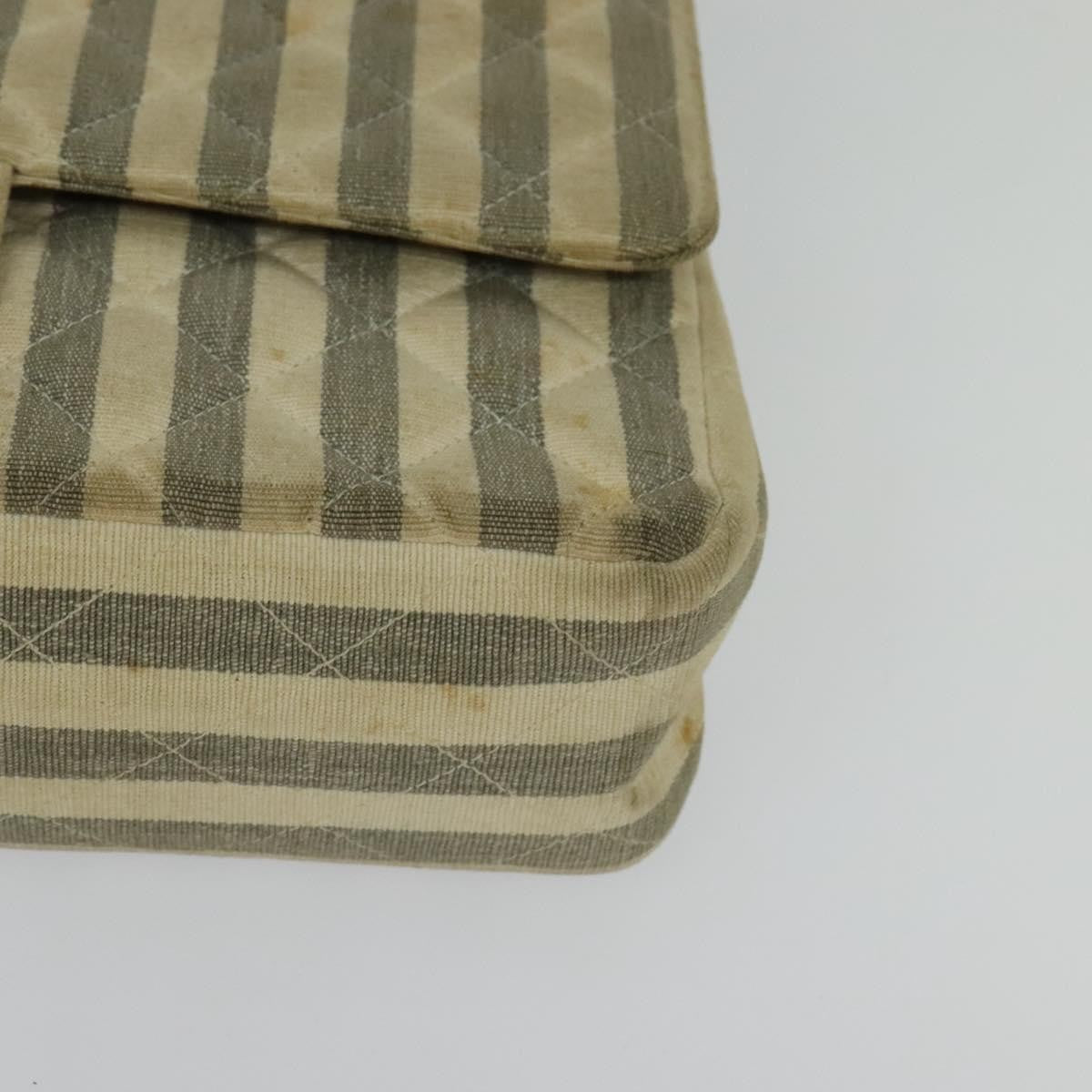 Chanel Vintage Classic Double Flap Bag Quilted Denim, GRAY, CANVAS, Handbag