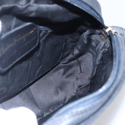 Salvatore Ferragamo Vala Shoulder Bag Suede, NAVY, SUEDE, Shoulder bag