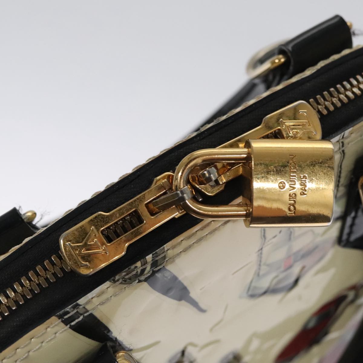 Louis Vuitton Alma Handbag Monogram Vernis, WHITE, PATENT_LEATHER, Handbag