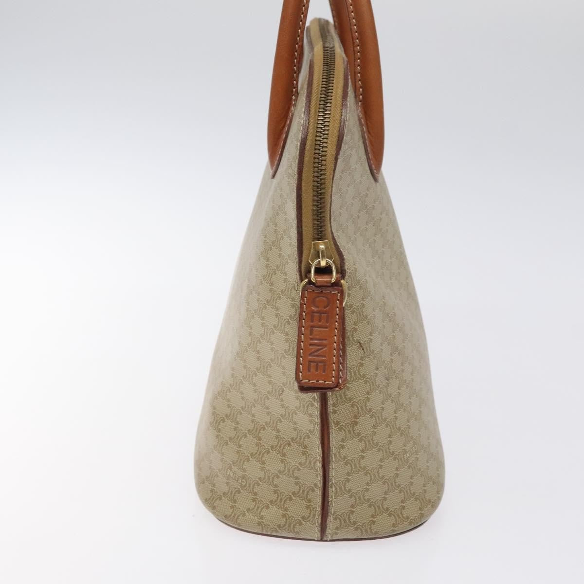 Celine Vintage Macadam Handbag Canvas and Leather, Beige, Canvas, Handbag