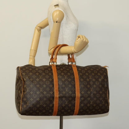 Louis Vuitton Keepall Bag Monogram Canvas, BROWN, CANVAS, Travel bag