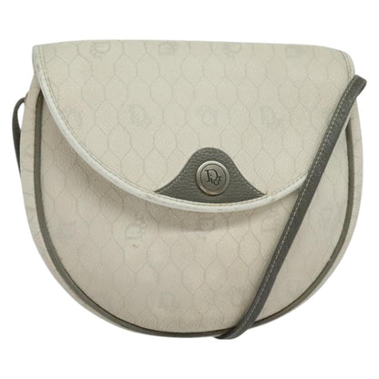 Christian Dior Vintage Honeycomb Shoulder Bag Canvas, WHITE, CANVAS, Shoulder bag