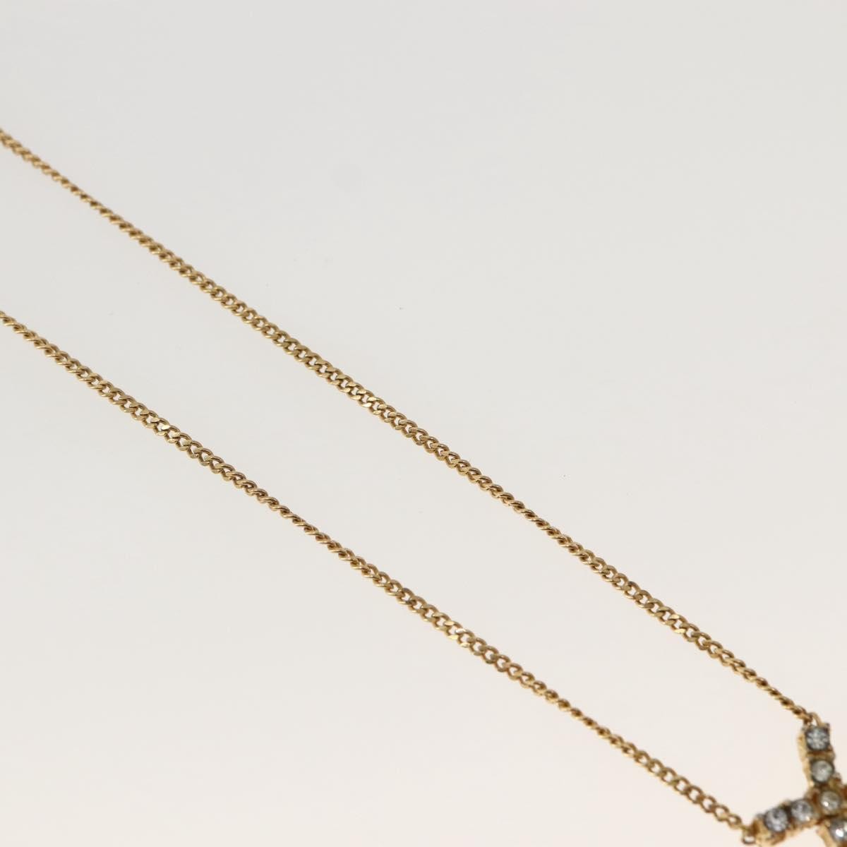 Christian Dior CD Pendant Necklace Metal and Crystals, GOLD, METAL, Necklace