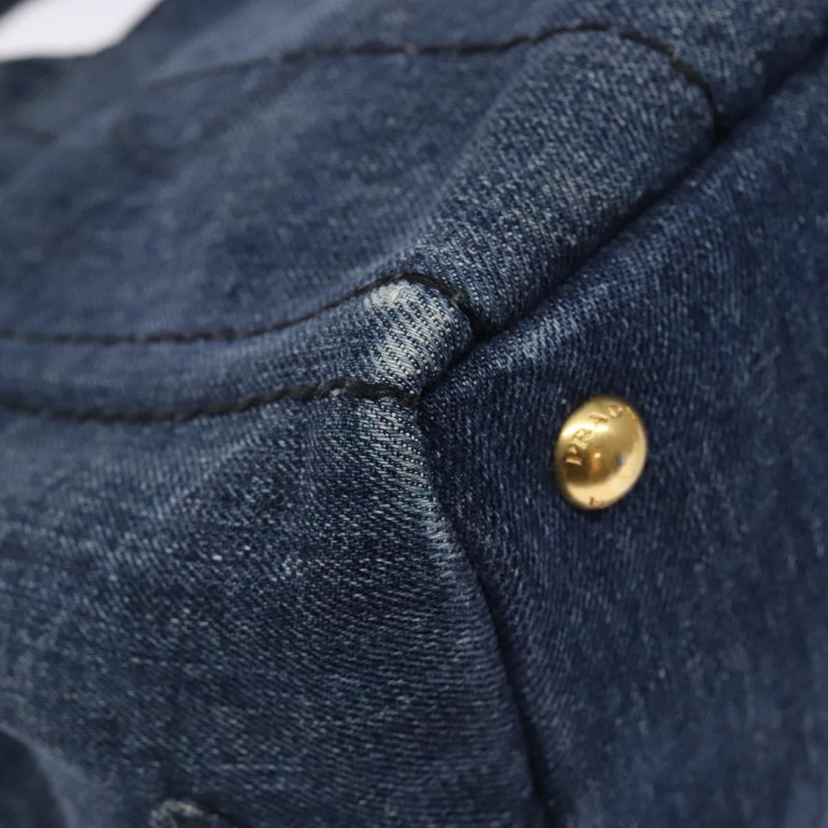 Prada Canapa Convertible Tote Denim, BLUE, DENIM_JEANS, Tote bag