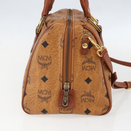 MCM Visetos logogramme Handbag Canvas and Leather, BROWN, CANVAS, Handbag