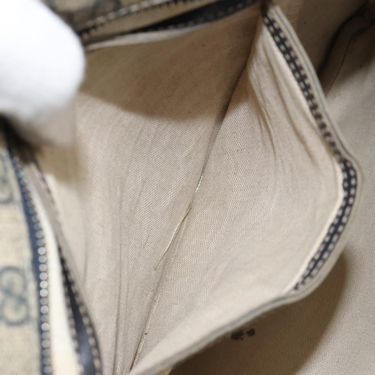 Gucci Zip Top Messenger Bag GG Coated Canvas, NAVY, PVC, Shoulder bag