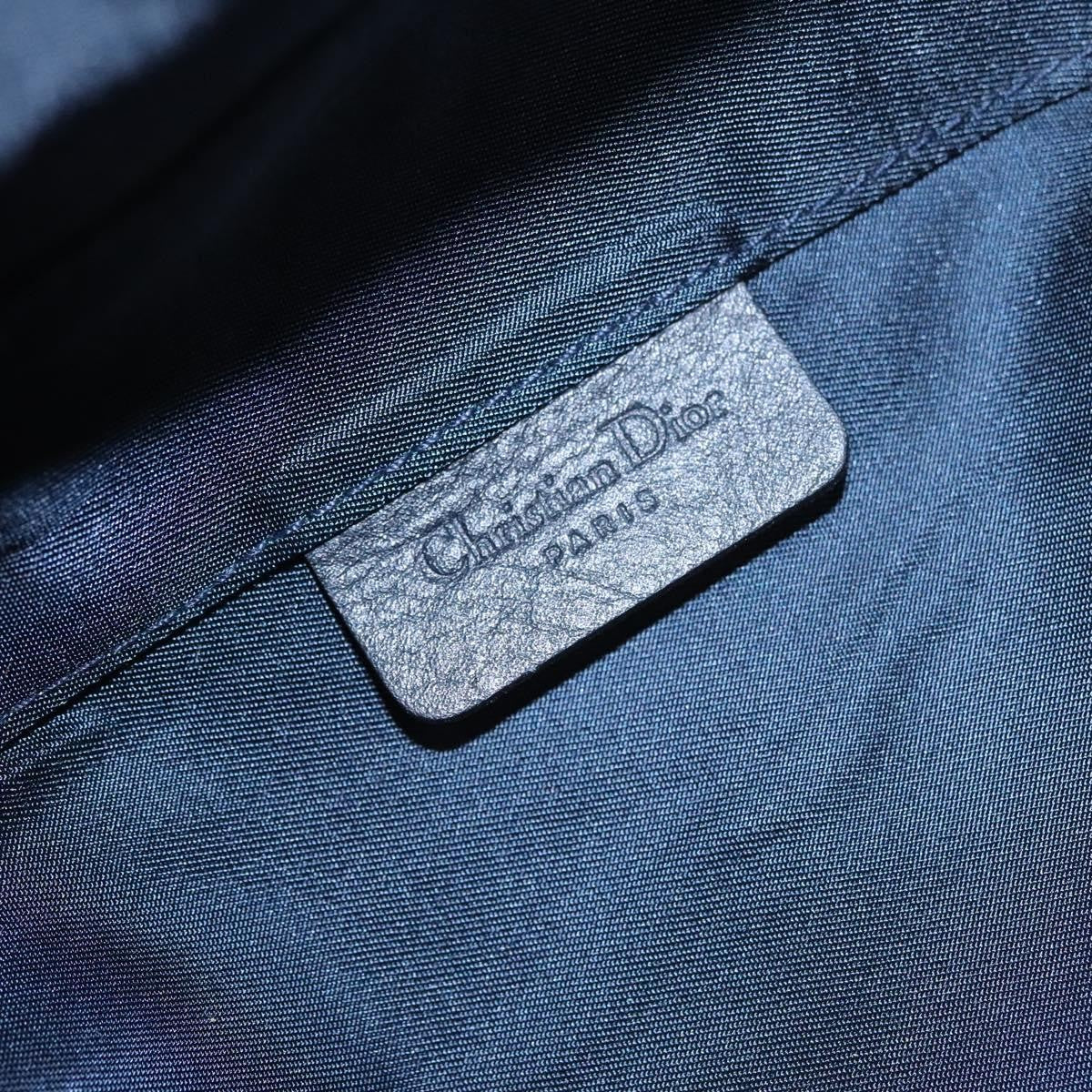 Christian Dior Vintage Saddle Coin Purse Diorissimo Canvas, NAVY, CANVAS, Wallets