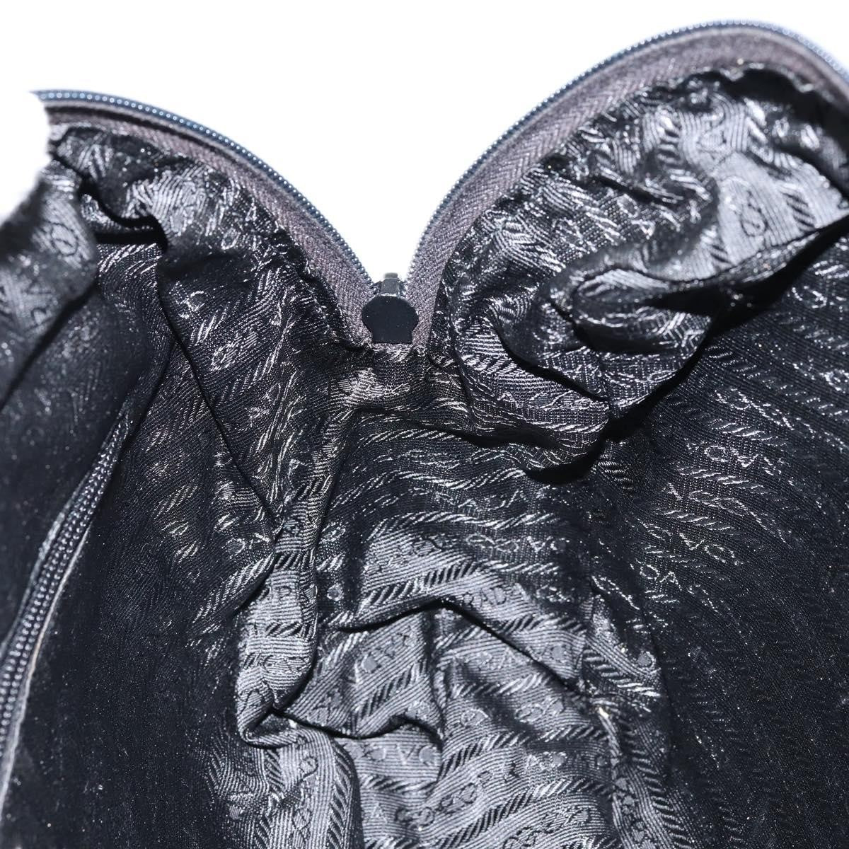 Prada Vintage Zip Handbag Tessuto, BLACK, NYLON, Handbag