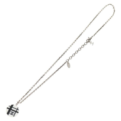 Chanel Vintage CC Pendant Long Necklace Metal, SILVER, METAL, Necklace