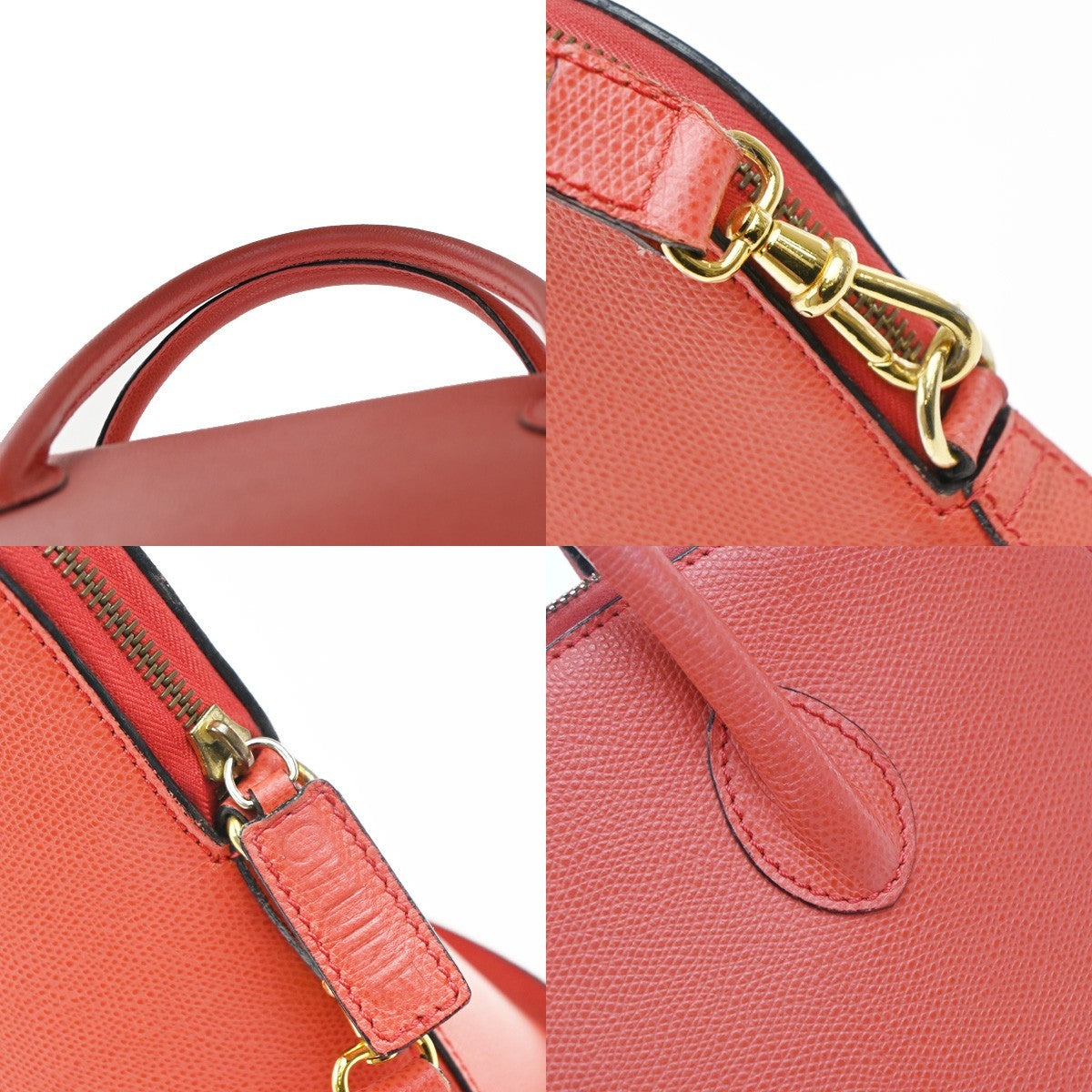 Celine Vintage Convertible Bowler Bag Leather, Red, Leather, Handbag
