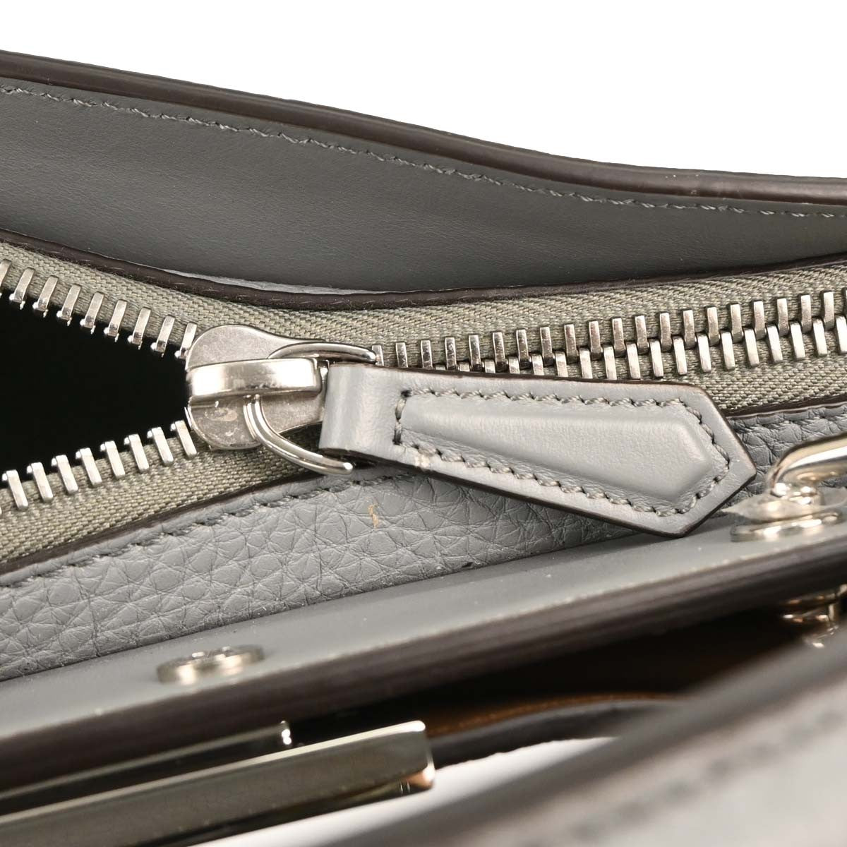 Fendi Peekaboo ISeeU Briefcase Leather, GRAY, LEATHER, Briefcase