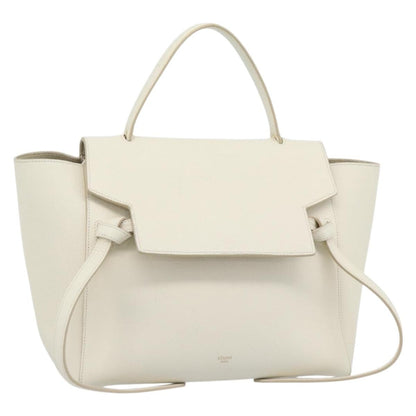 Celine Belt Bag Textured Leather, White, Leather, Handbag