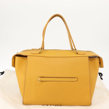 Celine Ring Bag Leather, YELLOW, LEATHER, Tote bag