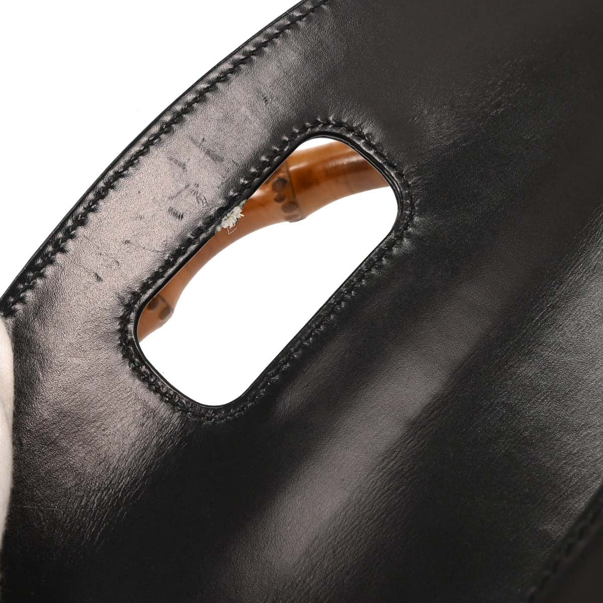 Gucci Vintage Convertible Top Handle Bag Leather, BLACK, LEATHER, Handbag