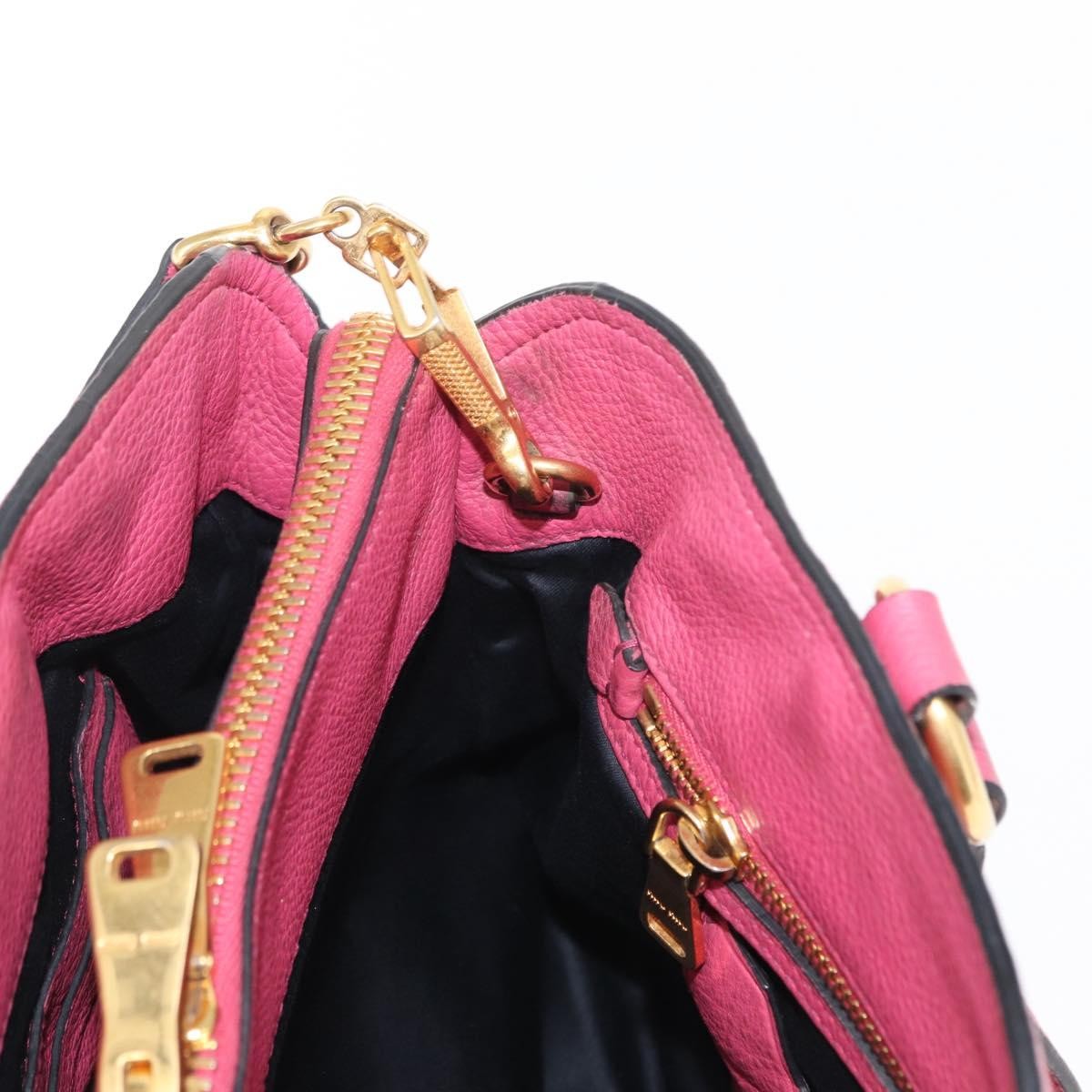 Miu Miu Phenix Convertible Tote Leather, PINK, LEATHER, Tote bag