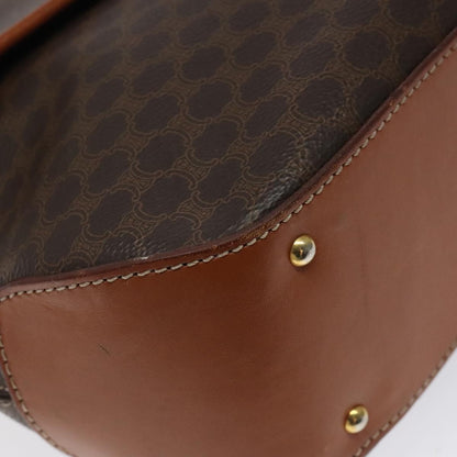 Celine Macadam Handbag Macadam with leather, BROWN, CANVAS, Handbag