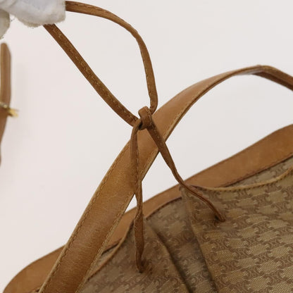 Celine Macadam Shoulder Bag Leather, BEIGE, CANVAS, Shoulder bag