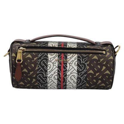 Burberry Barrel Crossbody Bag Monogram E-Canvas, BROWN, CANVAS, Crossbody bag
