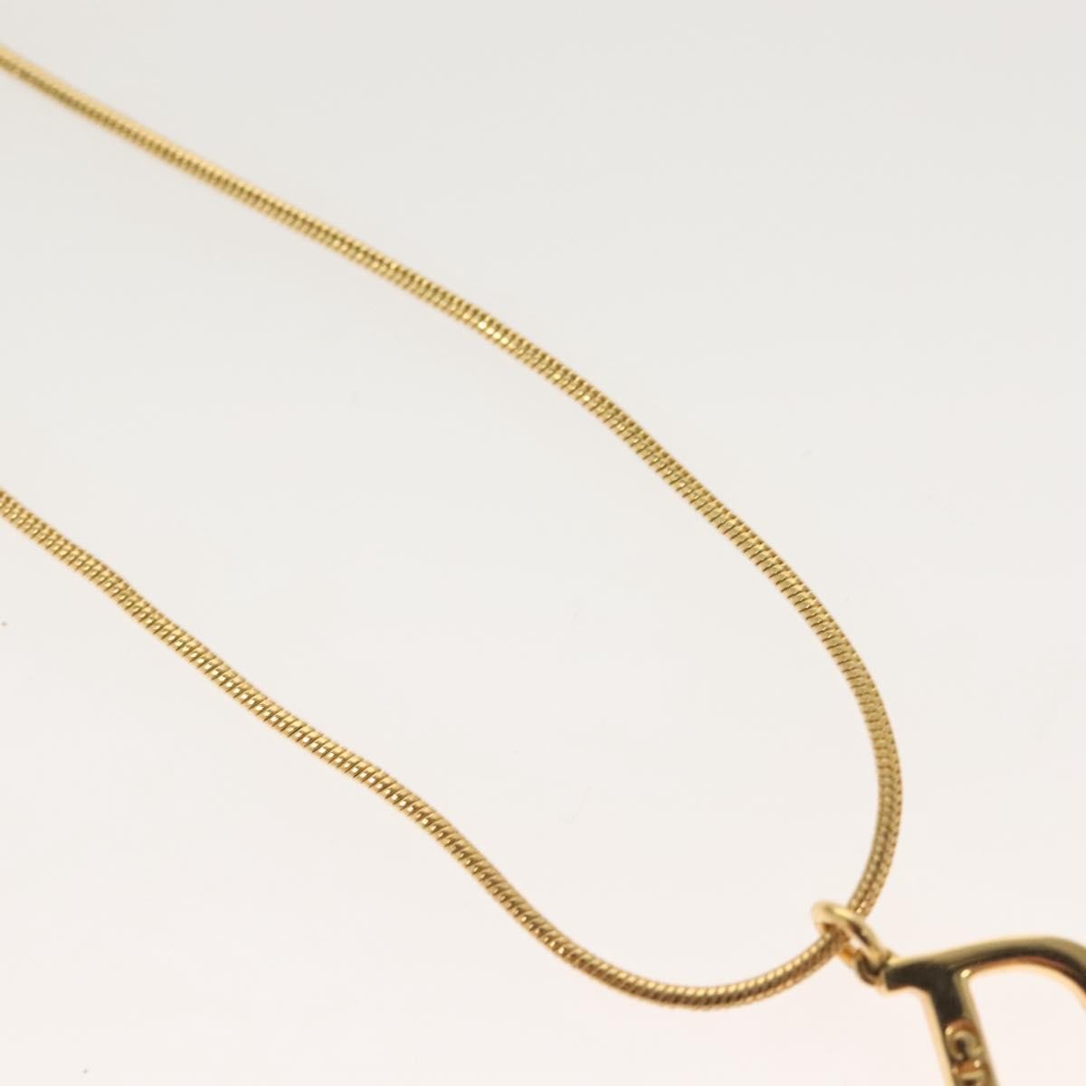Christian Dior D logo Pendant Necklace Metal, GOLD, METAL, Necklace