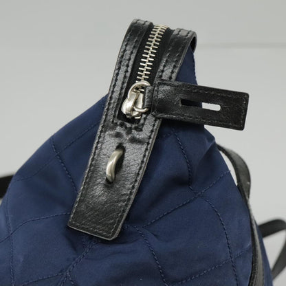 Prada Chain Shoulder Bag Quilted Tessuto, NAVY, NYLON, Shoulder bag