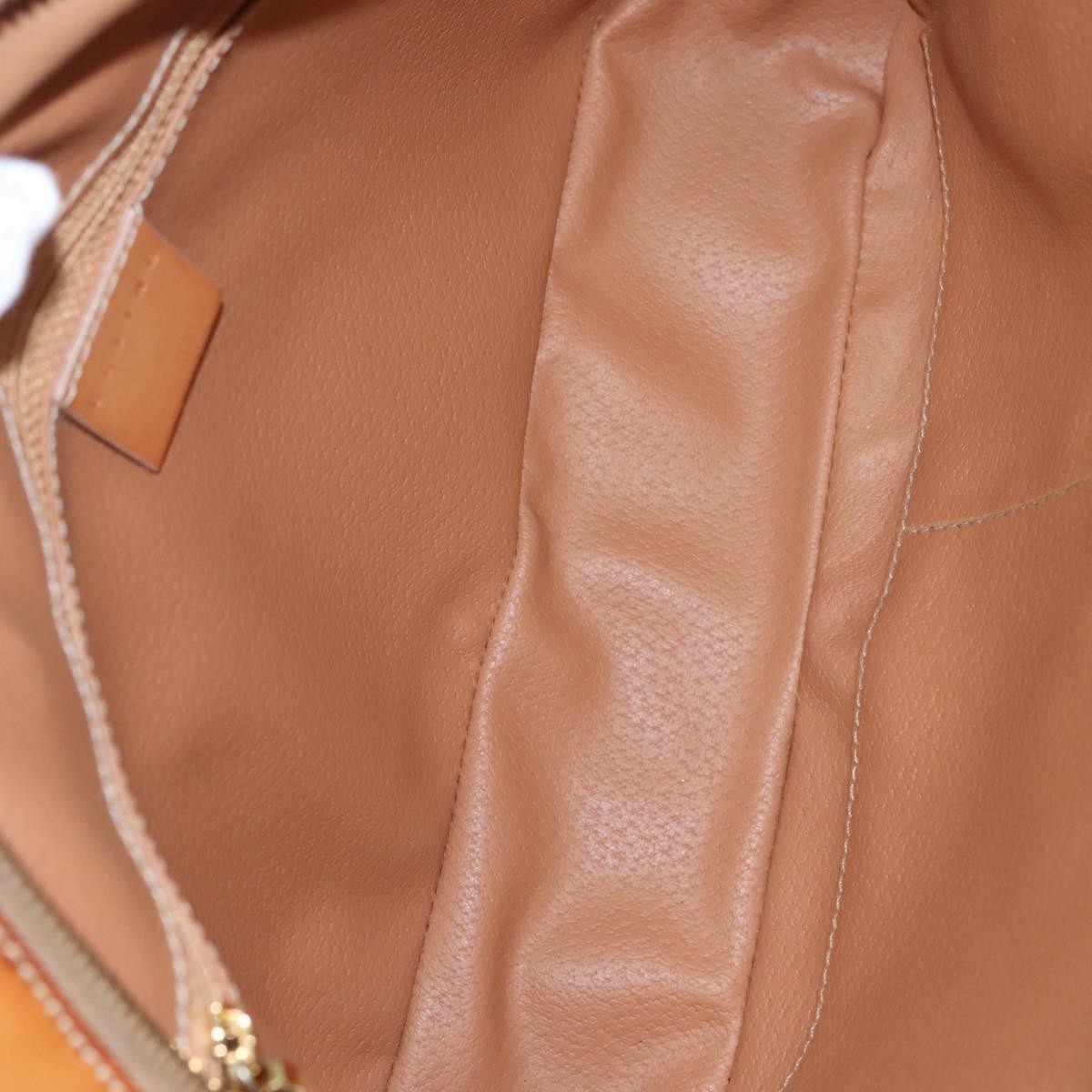 Celine Vintage Macadam Handbag Canvas and Leather, BEIGE, PVC, Handbag