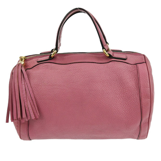 Gucci Soho Boston Bag Leather, PINK, LEATHER, Travel bag