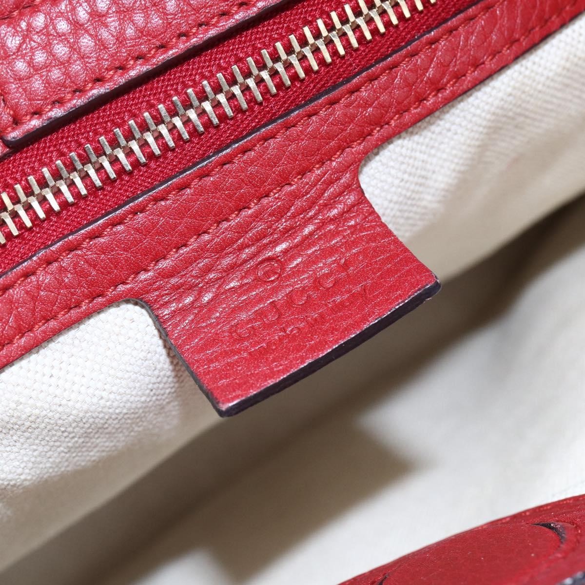 Gucci Bamboo Shopper Tote Leather, RED, LEATHER, Tote bag