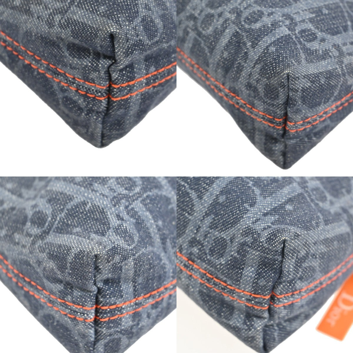 Christian Dior Flight pouch Trotter Pattern Denim, BLACK, DENIM_JEANS, Clutche & pouche