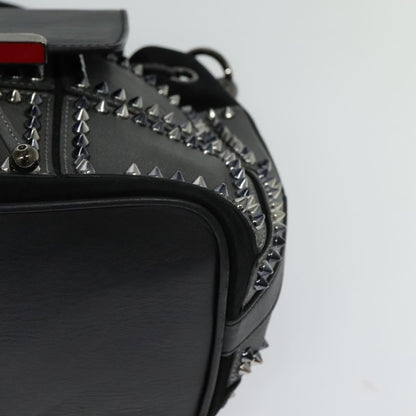 Christian Louboutin Lucky L Convertible Backpack Spiked Leather and Suede, BLACK, LEATHER, Backpack