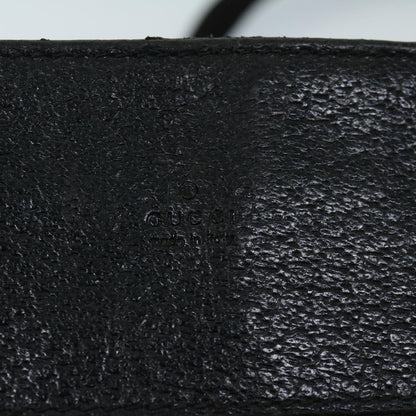 Gucci Vintage Flat Messenger Bag GG Canvas and Leather, BLACK, CANVAS, Crossbody bag