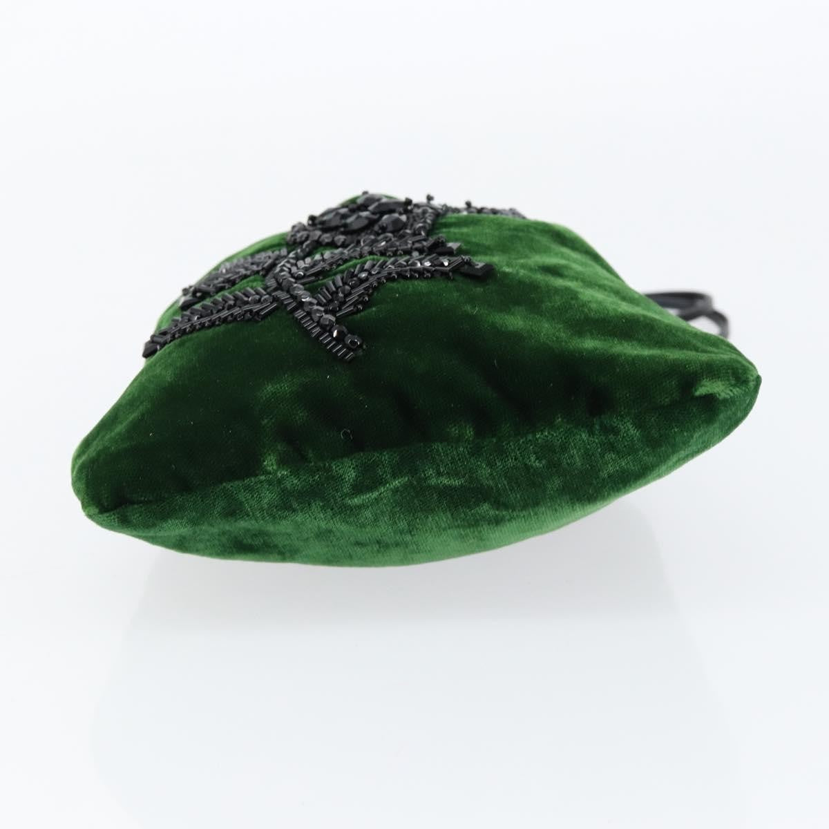 Prada Beads Pouch Velvet, GREEN, VELVET, Clutche & pouche