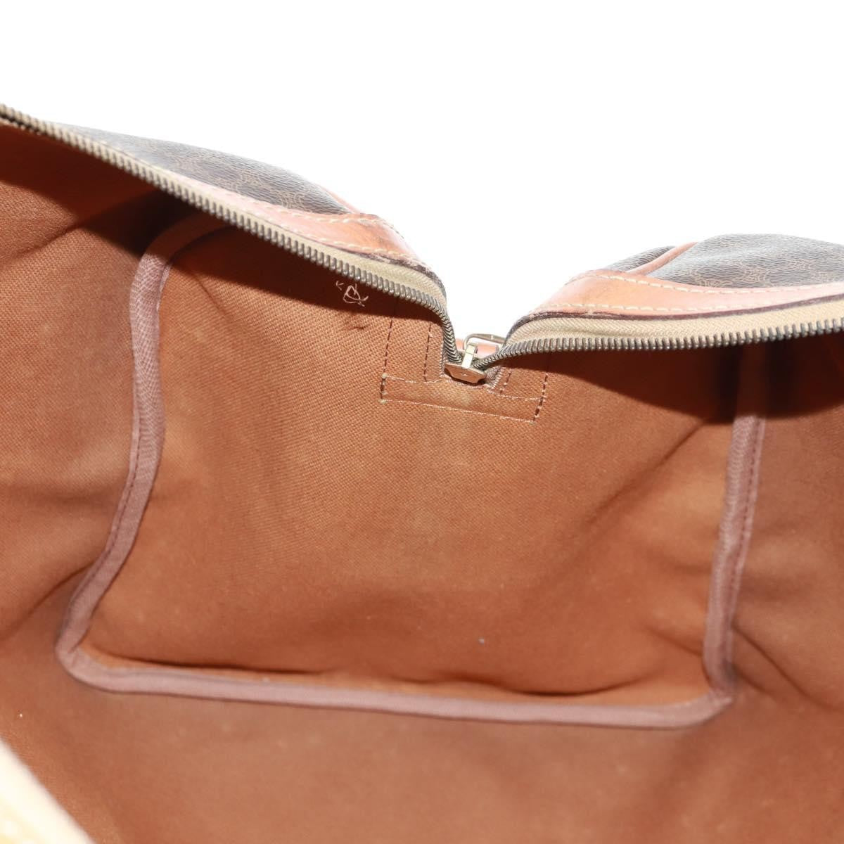 Celine Vintage Macadam Boston bag Canvas and Leather, BROWN, CANVAS, Travel bag