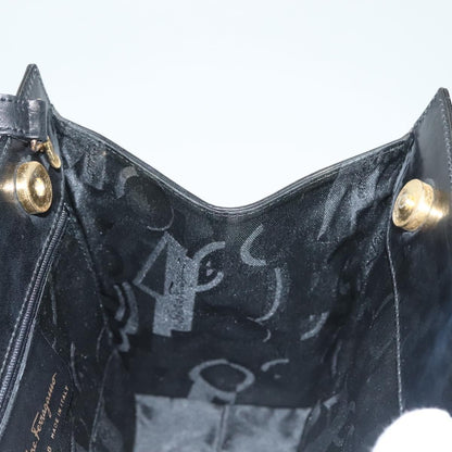 Salvatore Ferragamo Convertible Vara Bow Tote Leather, BLACK, LEATHER, Handbag