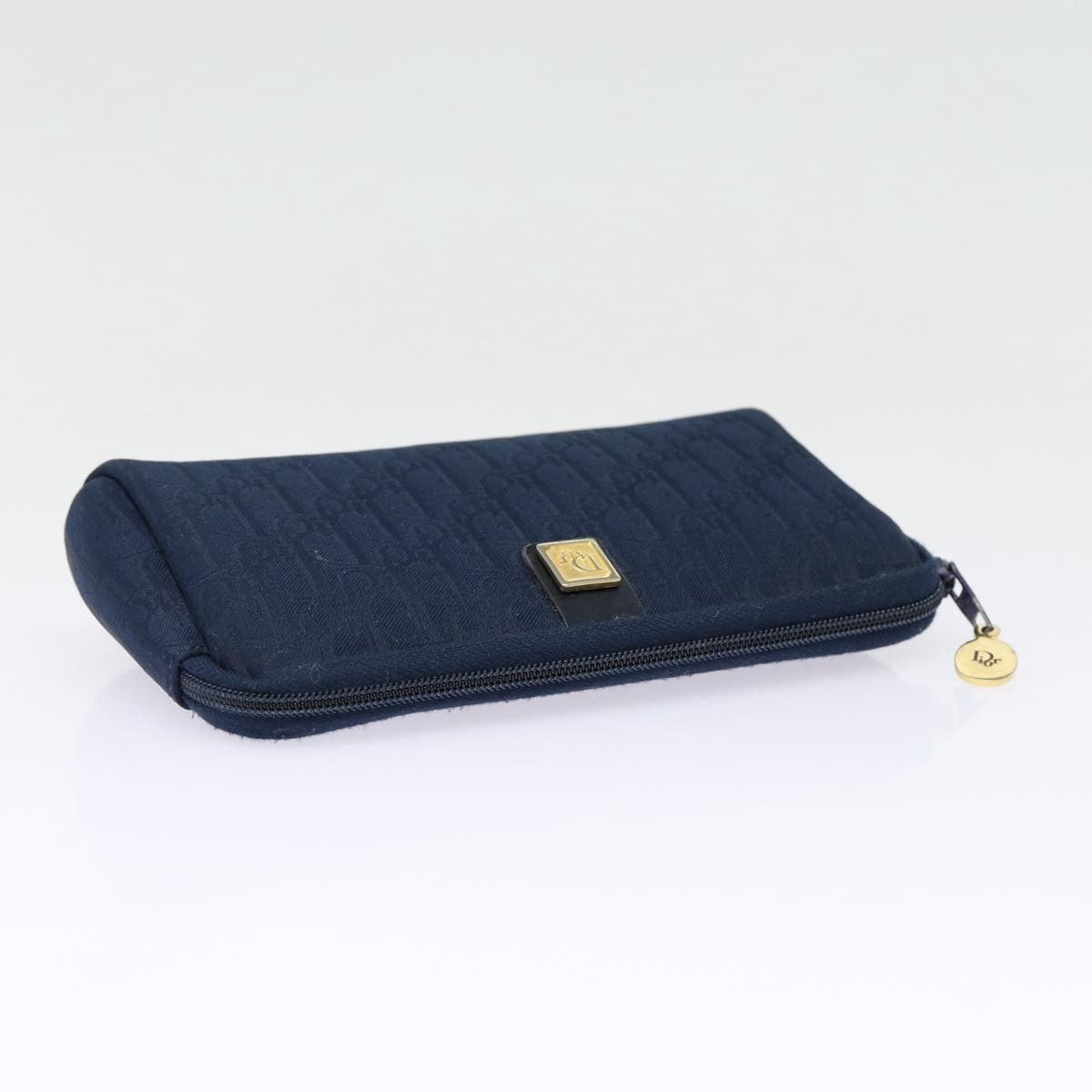 Christian Dior Vintage Trotter Pouch Diorissimo Canvas, NAVY, CANVAS, Clutche & pouche