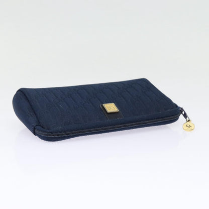 Christian Dior Vintage Trotter Pouch Diorissimo Canvas, NAVY, CANVAS, Clutche & pouche