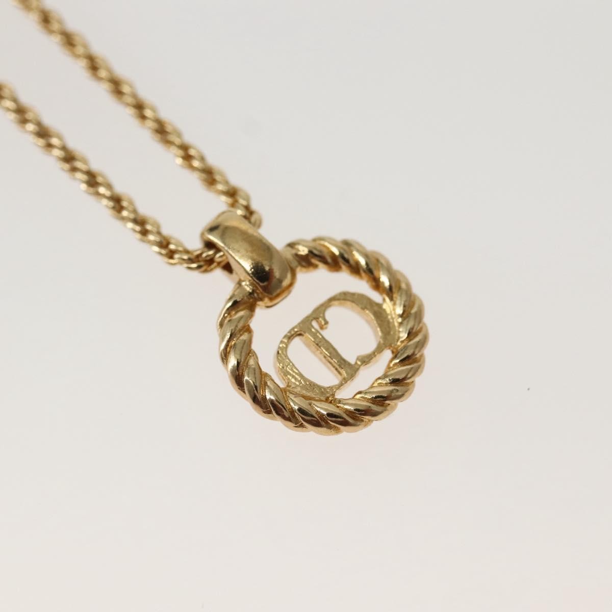 Christian Dior CD Pendant Necklace Metal, GOLD, METAL, Necklace
