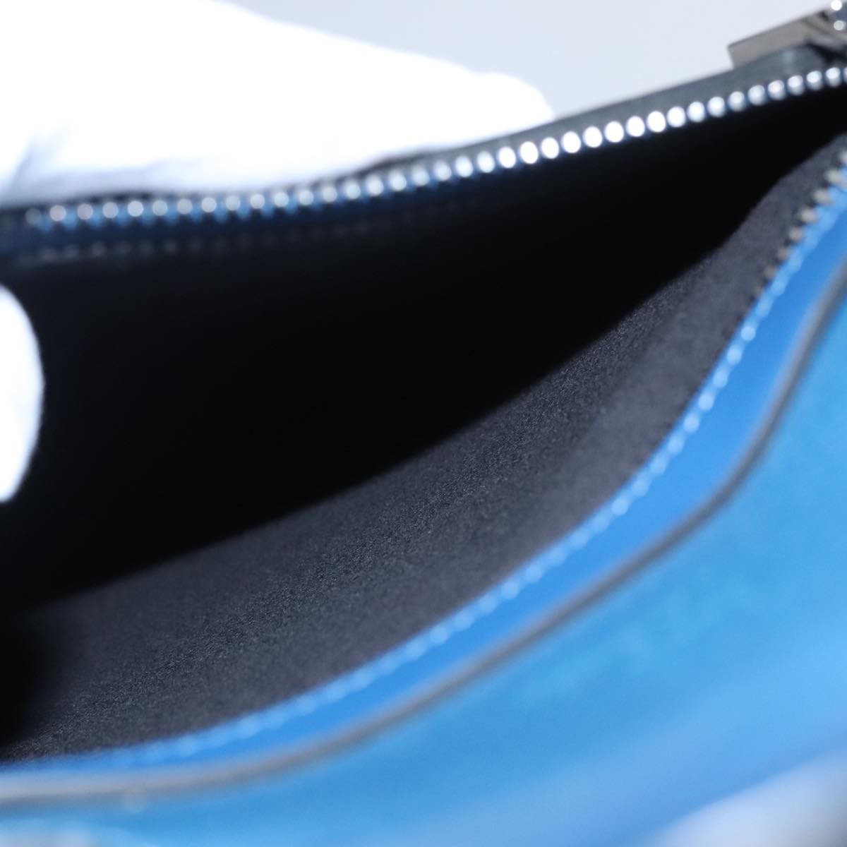 Christian Louboutin Trictrac Portfolio Bag Leather and Spiked Leather, BLUE, LEATHER, Handbag