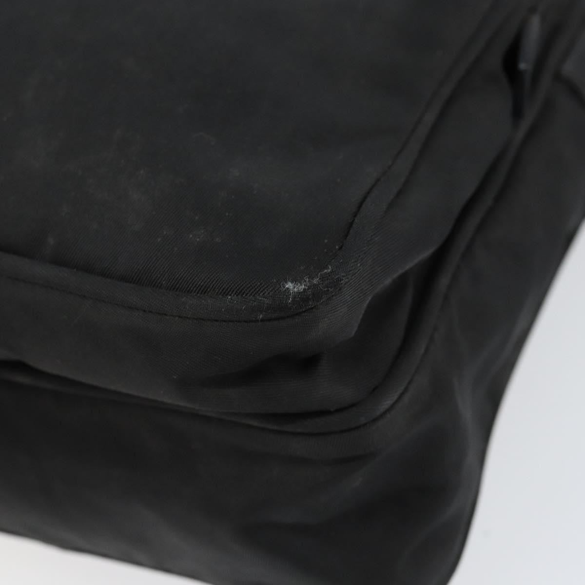 Prada Front Pocket Messenger Bag Tessuto, BLACK, NYLON, Shoulder bag