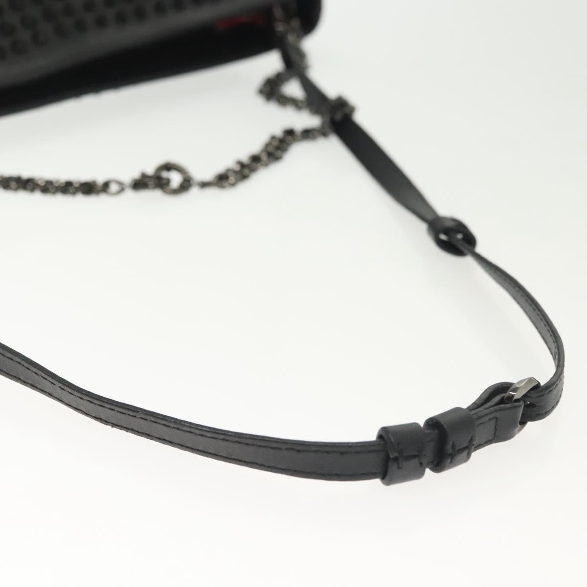 Christian Louboutin Loubiclutch Spiked Leather, BLACK, LEATHER, Shoulder bag