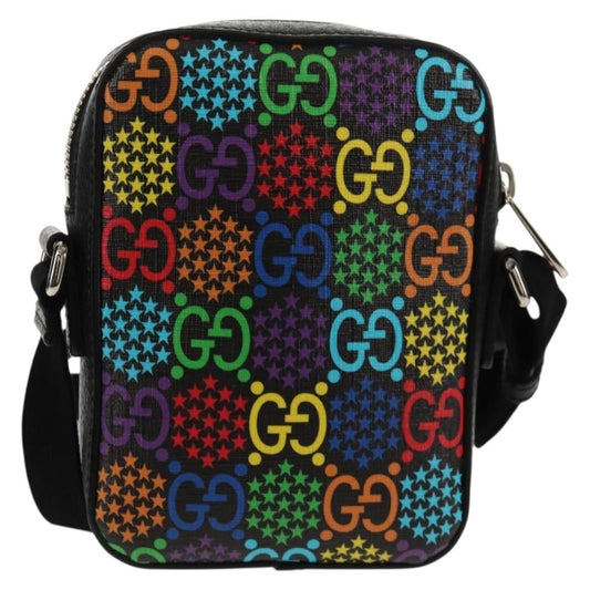 Gucci Front Zip Messenger Bag Psychedelic Print GG Coated Canvas, Multicolour, Canvas, Shoulder Bag