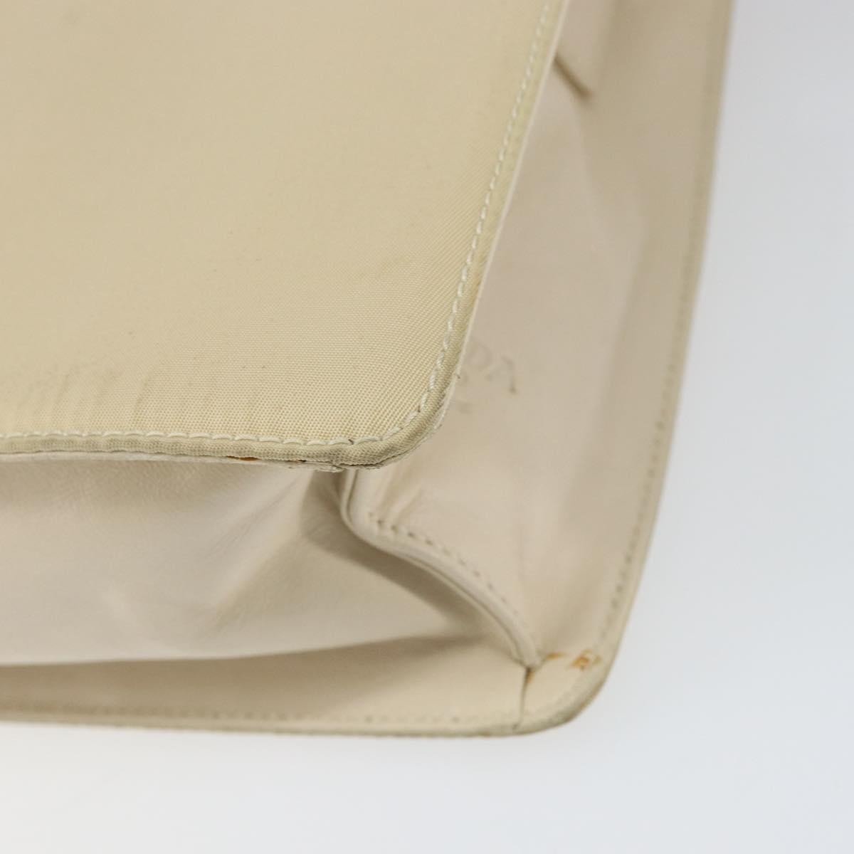 Prada Vintage Shoulder Bag Nylon and Leather, BEIGE, NYLON, Shoulder bag